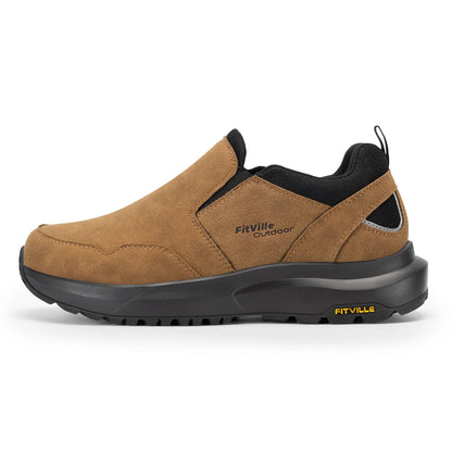 Scarpe da uomo di Fitville ampie escursioni comode slittamento su mocassini vai a piedi e percorsi da ginnastica con supporto ad arco