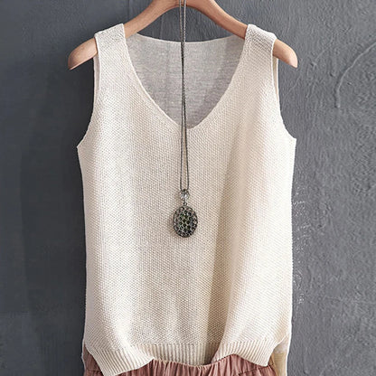 BLUSAS MUJER DE MODA 2024 BLUSE KVINNER Summer ermeløs strikket bluse skjorte kvinner klær v-hals bluse kvinner topper skjorter c855