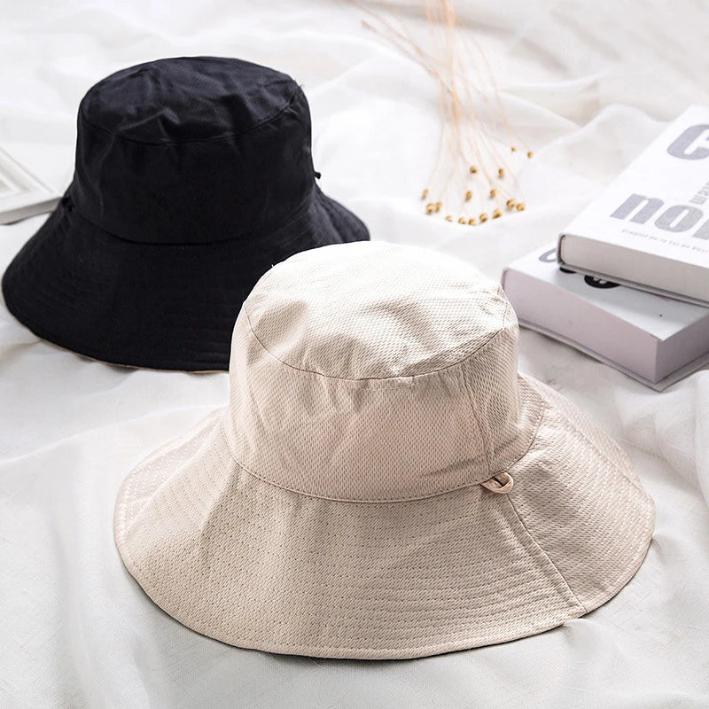 Sommer-Eimer-Hut doppelseitig Big Rand Fold Sun Hut für Frauen Damen Outdoor Beach Panama Fischermütze