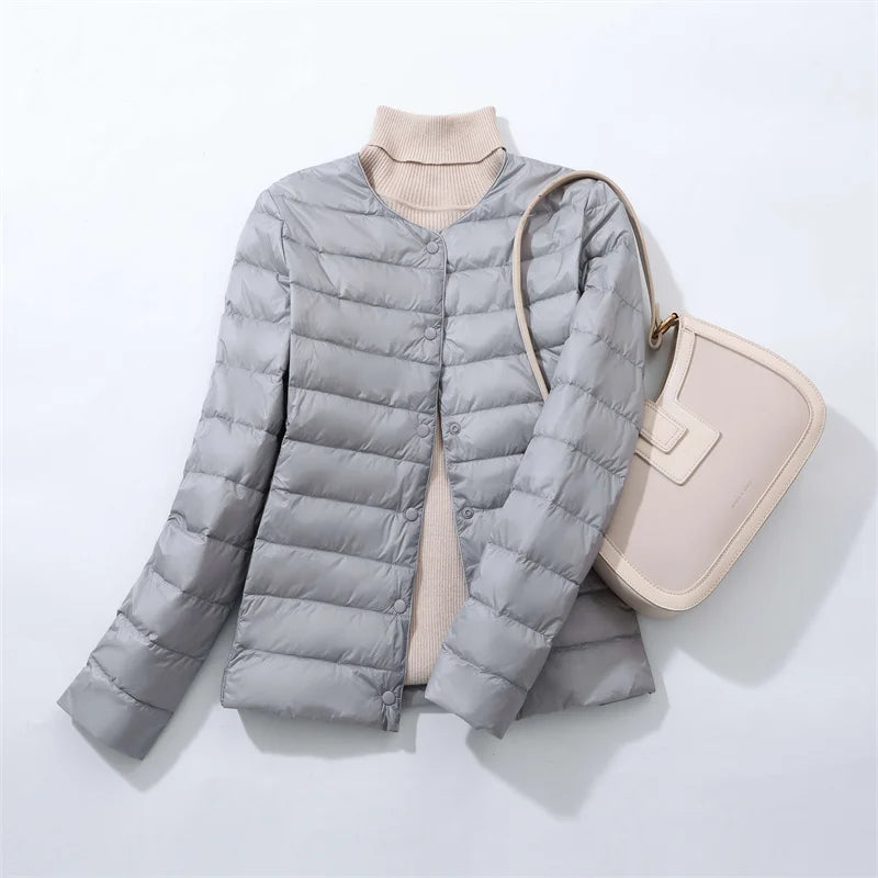 Woman Ultra Light Down Jacket Portable Parka Matte Fabric Casual Duck Down Coat Warm Liner Lightweight Outwear Good Quality