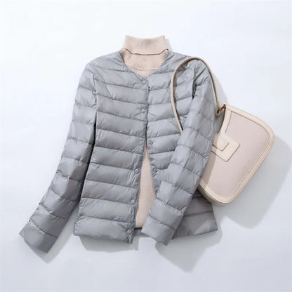 Woman Ultra Light Down Jacket Portable Parka Matte Fabric Casual Duck Down Coat Warm Liner Lightweight Outwear Good Quality