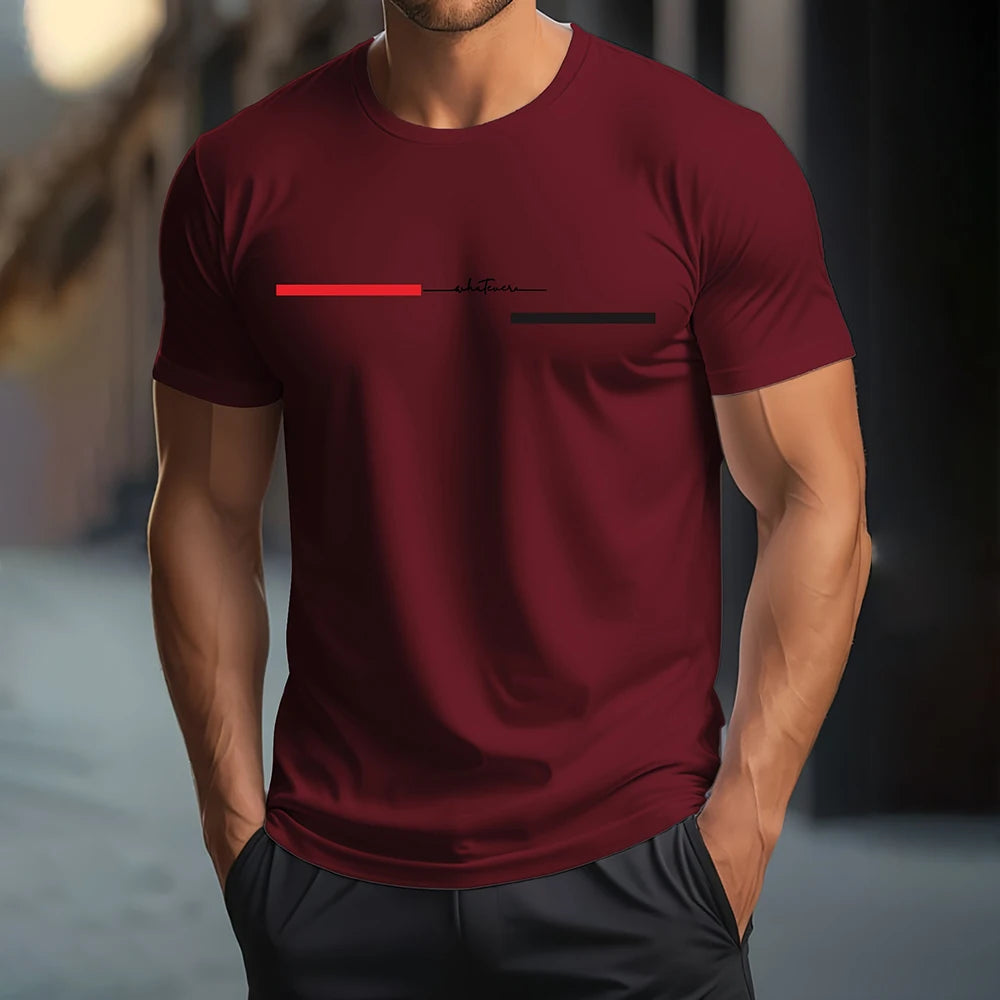 T-shirt imprimé de lettre 3D drôle pour les hommes mode simplicité style manche courte tops t-shirt à col décontracté surdimension