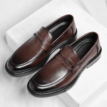 Buty męskie Wysokiej jakości moda męskie buty biznesowe włoskie ręcznie robione buty oryginalne skórzane mokasyny ślizganie się