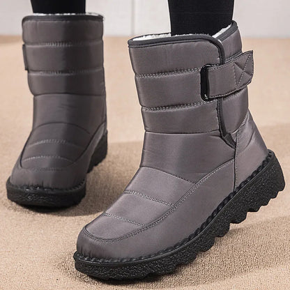 Kvinderstøvler 2024 Vintersko Kvinde Vandtæt sne støvler Vinter Varm pels Botas Mujer Korea Stil Sort ankelstøvler til kvinder
