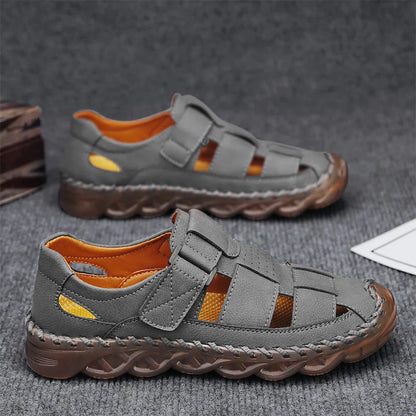 Men de verano Sandalias Genina cuero zapatos casuales zapatos de cuero para hombres para hombres zapatos de playa zapatos para hombres romanos zapatos