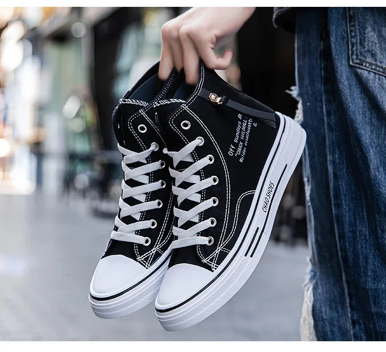 Men Sneakers Men schoenen vulcaniseer canvas schoenen hoge top sportschoenen casual ademende platform schoenen man trainers teniz masculino