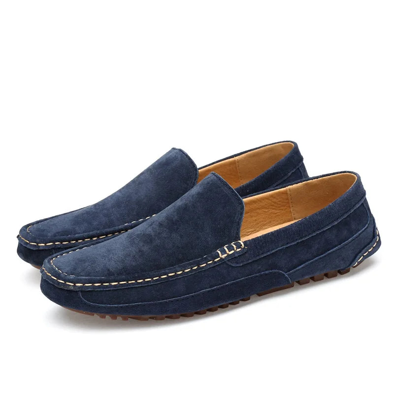 Semsket skinn mann loafers luksus 2022 uformelle sko for menn båtsko håndlagde menn slipon kjøresko mannlige moccasins zapatos