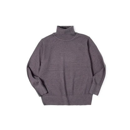 Maden Thermal Sweater Men’s Turtleneck Basic Knitted Shirts Autumn Winter Solid Thick Pullovers Turn-down Collar Soft Underwear