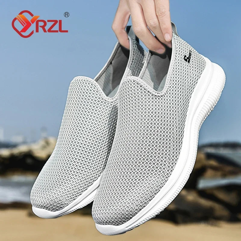 Yrzl mænds sneakers åndbar unisex afslappet sko udendørs skridsikre mesh loafers gå letvægt mode mandlige tennissko