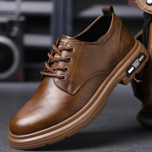 British Platform Leather Derby Shoes for Men Designer Soft-soled Business Men's Dress Shoes Fashion Light Male Wedding Shoes