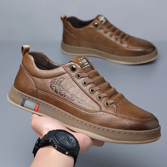 Trendy Men's Casual Shoes Simple Men's Retro Genuine Leather Shoes Elegant Formal  Commuter Work Shoes Free Delivery Loafers