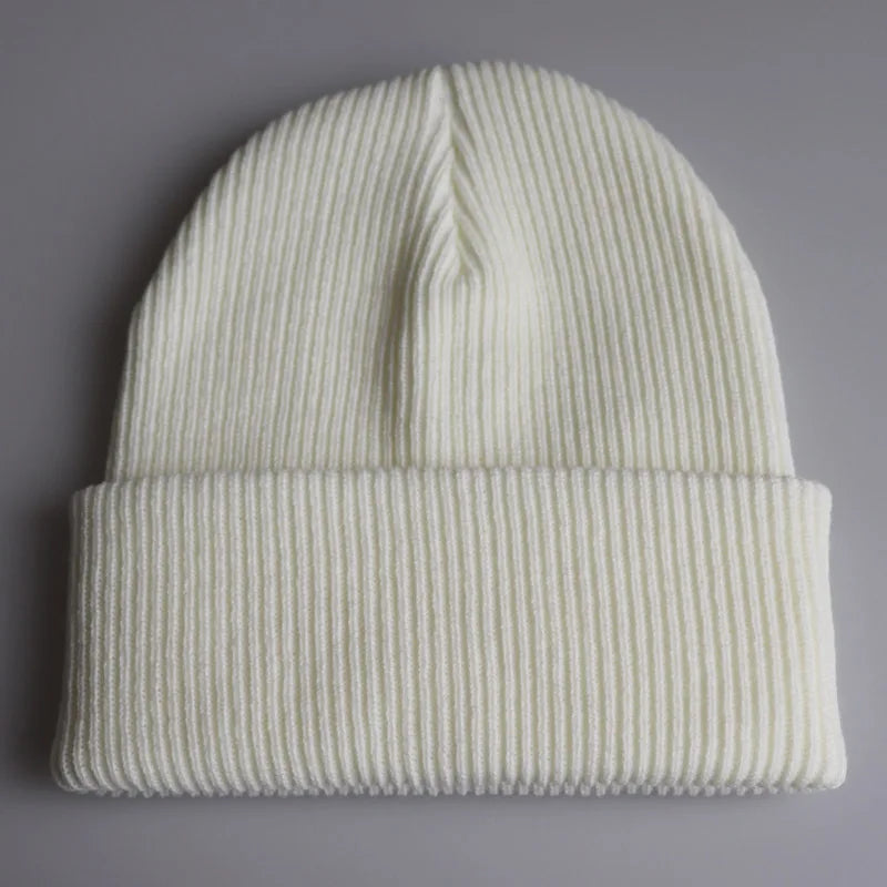 Brand Oohmy Knitted Hats for Men Women, Skullies Caps, Warmer Bonnet, Casual Cap, Monochromatic, Male and Female, Winter, 2024