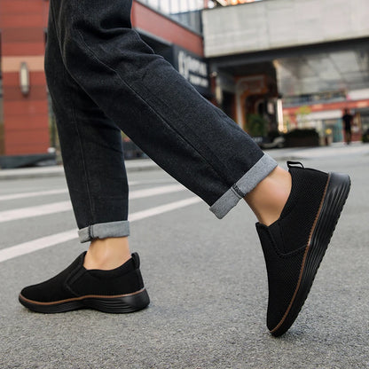 Breathable Men's Canvas Shoes Comfortable Casual Sneakers Slip on and Soft Sole Outdoor Walking Vulcanized Shoe Plus Size 39-46