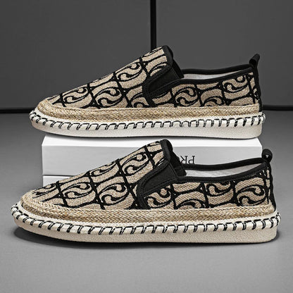 2024 Sommermænd lærred sko Espadrilles åndbare afslappede sko mænd loafers komfortable ultralette dovne bådsko store størrelse 44