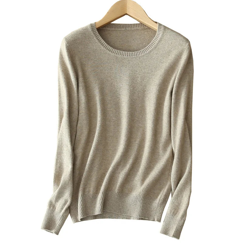 2025 Autumn Winter Sweater Women Long Sleeve O-neck Knit Tops Solid Slim Fit Bottoming Shirt Korean Fashion Pullovers Knitwears