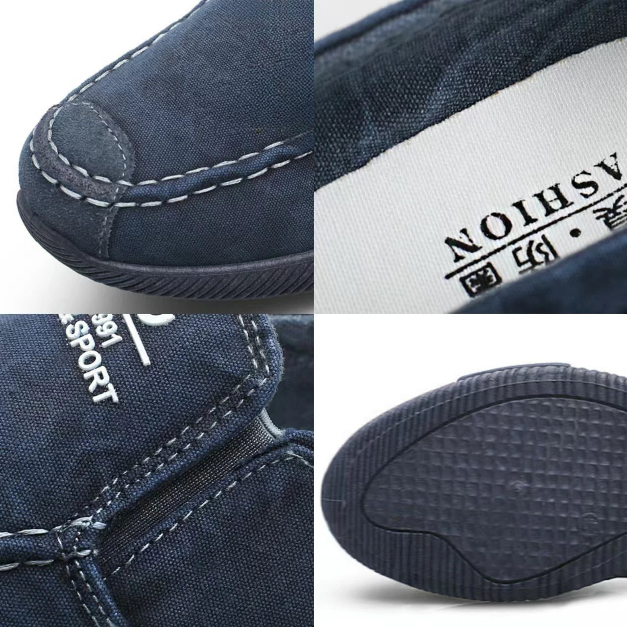 Luxury Designer Men's Canvas Shoes Slip on Casual Shoes Denim Male Loafers Soft Driving Moccasin Outdoor Breathable Men Sneakers