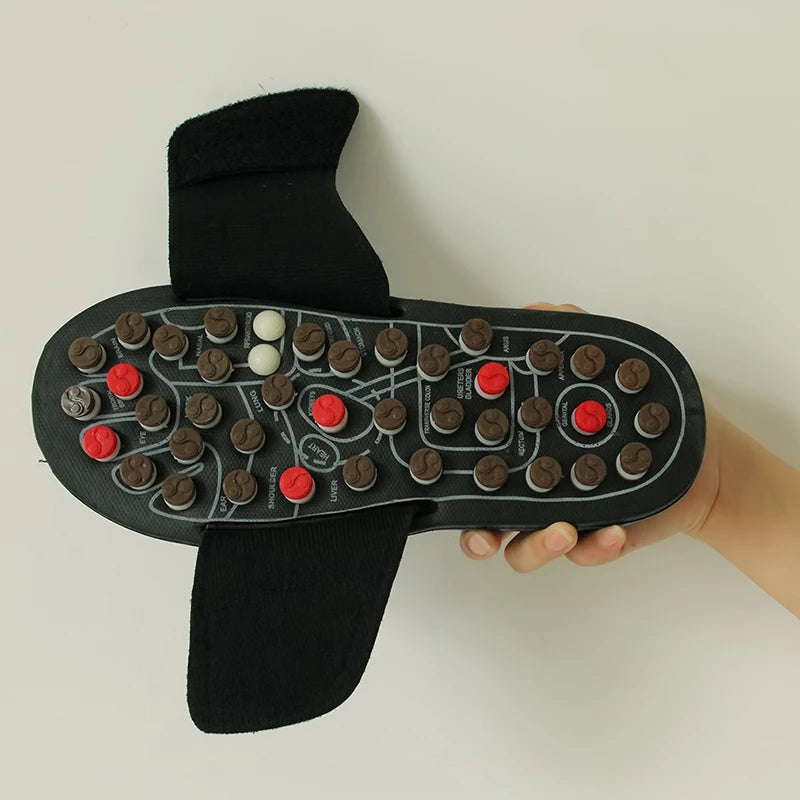 Akupoint massasje tøfler massasje sko for føtter unisex hjemme flip flop helsehjelp roterende føtter kinesisk akupressur