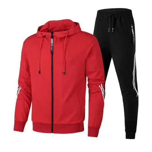 Men's Winter Tracksuit Set Solid Color Hoodies and Drawstring Sweatpants Loose Fit Leisure Sportswear Suit