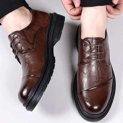 High Quality Men Genuine Leather Shoes Versatile Men's Casual Shoes Fashion Brand Man Oxford Shoes Lace Up Formal Dress Footwear