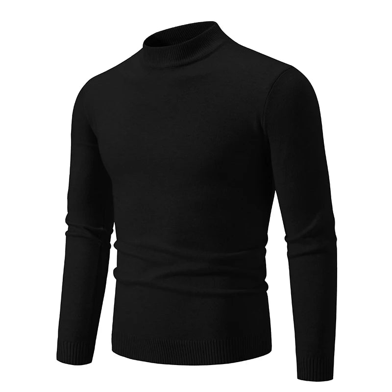 Ny Autumn Winter Designer Fashion Half Turtleneck Sticked tröja Högkvalitativ herr Casual Solid Color Warm Woman Sweaters