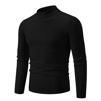 Ny Autumn Winter Designer Fashion Half Turtleneck Sticked tröja Högkvalitativ herr Casual Solid Color Warm Woman Sweaters