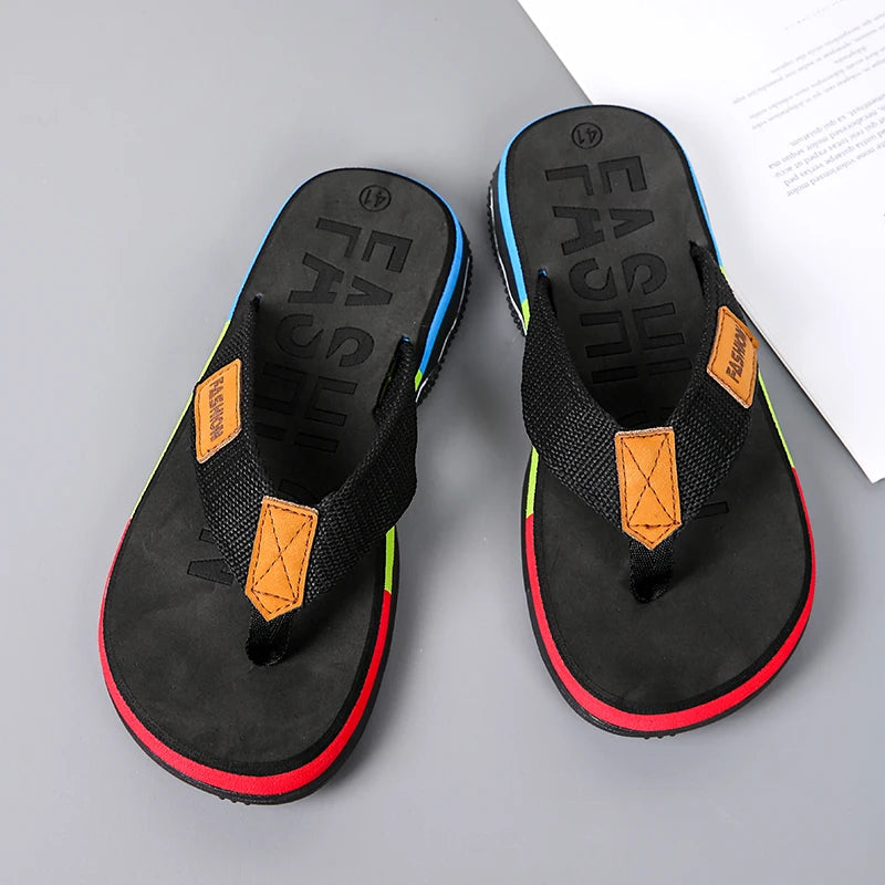 High Quality Green Men Summer Flip-Flop Non-slip Beach Slippers for Men Outdoor Flip Flops Man Fashion Slides chinelo masculino