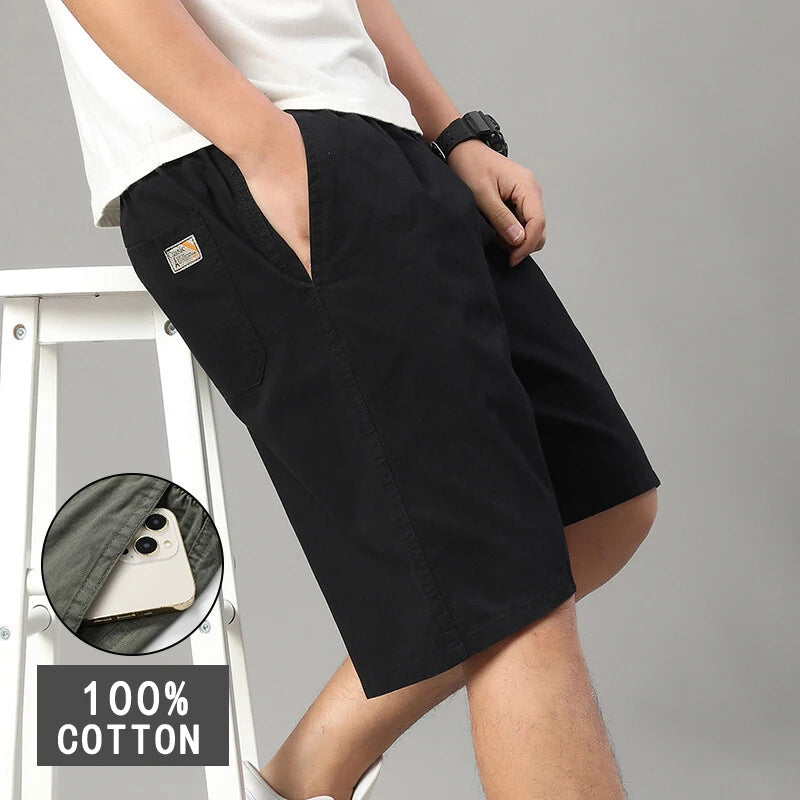 Plus Size Men's 100% Cotton Casual Shorts Light Weight Sports Shorts Quick Drying Relaxed Fit Running Shorts Fitness