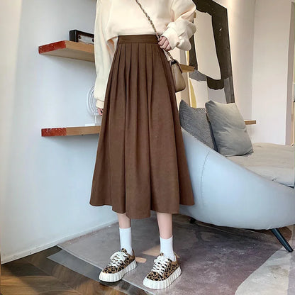 Lucyever Vintage Brown High mitti Pleated Pil