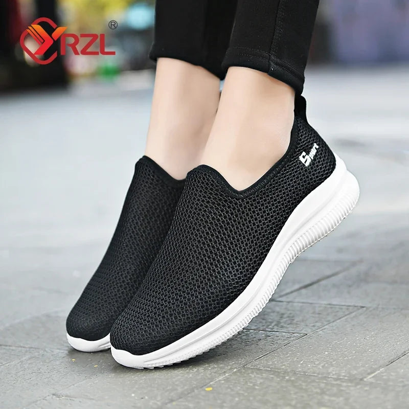 Yrzl mænds sneakers åndbar unisex afslappet sko udendørs skridsikre mesh loafers gå letvægt mode mandlige tennissko