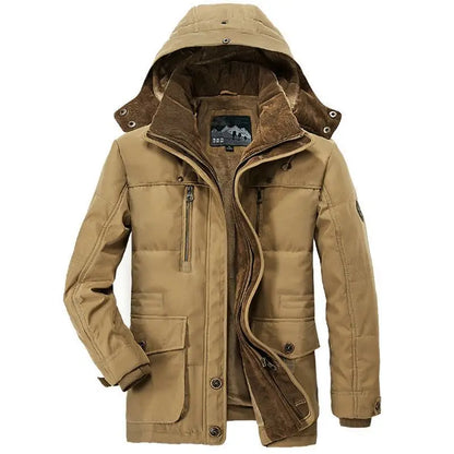 Windbreake Hooded Jacket Tactical Fleece Military Thermal Coats Mens Jacket Outwear Windbreaker Plus Velvet Winter Warm Men