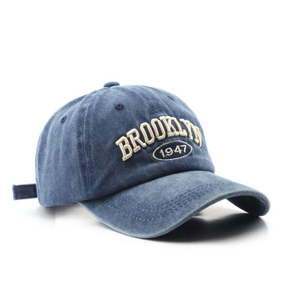 Retro Brooklyn Letter Embroidery Baseball Caps Spring Summer Men Women Cotton Justerbar Casual Hat Hip Hop Streetwear Sun Hats
