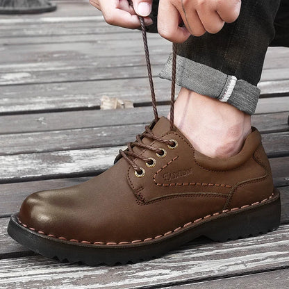 Golden Sapling moda męskie buty zwykłe retro skórzana platforma dla mężczyzn wypoczynek imprezowy obuwie robocze chaussures homme