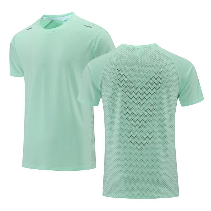 Snelle droge mannen Running T-shirt Fitness Sports Top Gym Training Shirt Ademend joggen Casual Sportswear
