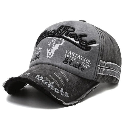 Cargador de algodón de algodón unisex letra bordado de béisbol gaca de béisbol patrón de cabeza de vaca