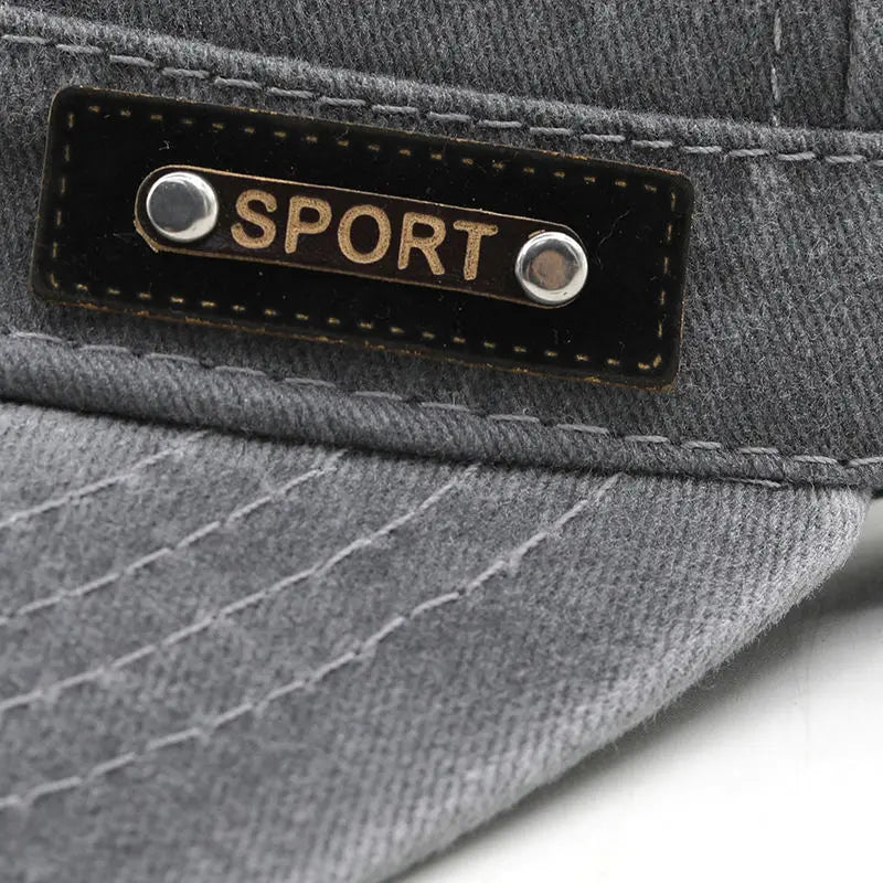 Primavera verano y otoño para hombre nuevo algodón lavable plano a prueba de sol, gorra militar