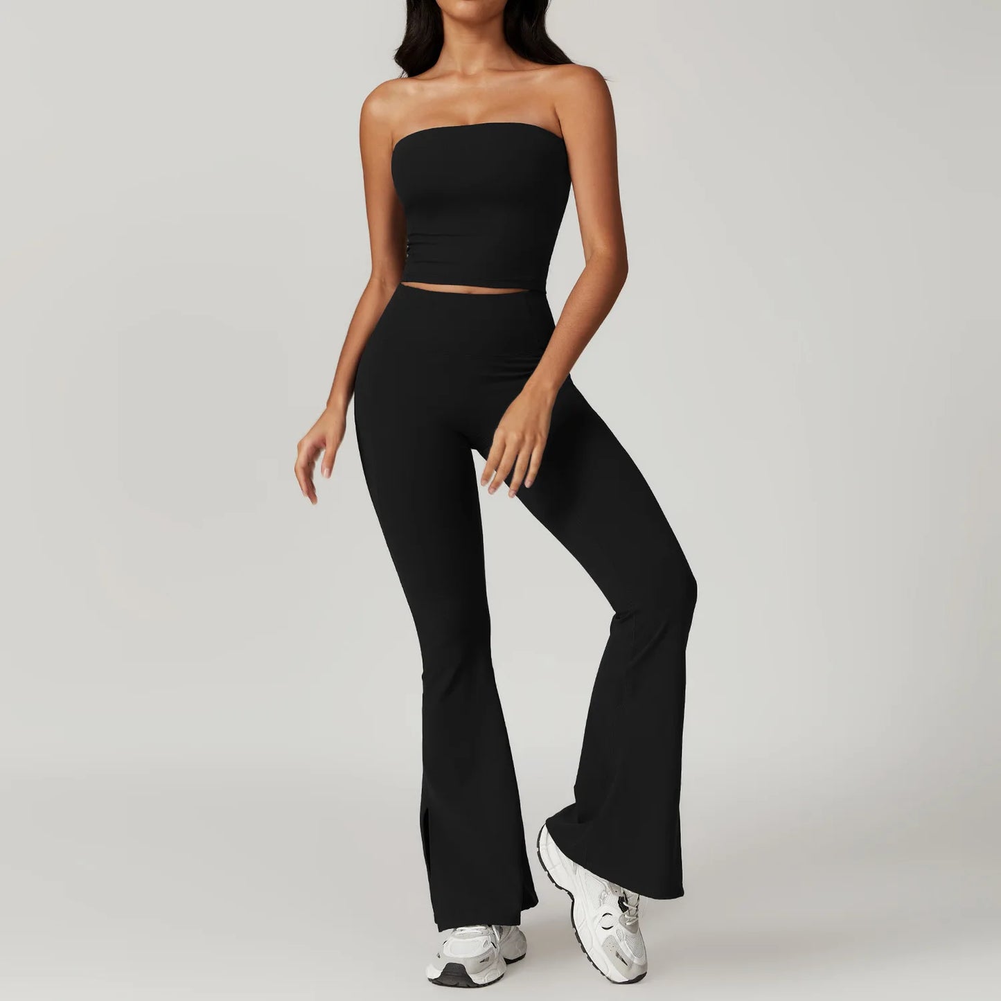 Women's Clothes 2pcs Gym Yoga Suit Sports Set Workout Tracksuit Breathable Sexy Bra Fitness Bell-bottoms Leggings Athletic Wear