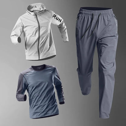 Costum sportiv de primăvară pentru bărbați alergare de fitness de fitness de dimineață alergare în aer liber sport rapid uscare rapidă pentru ciclism, haine pentru jacheta de antrenament pentru ciclism