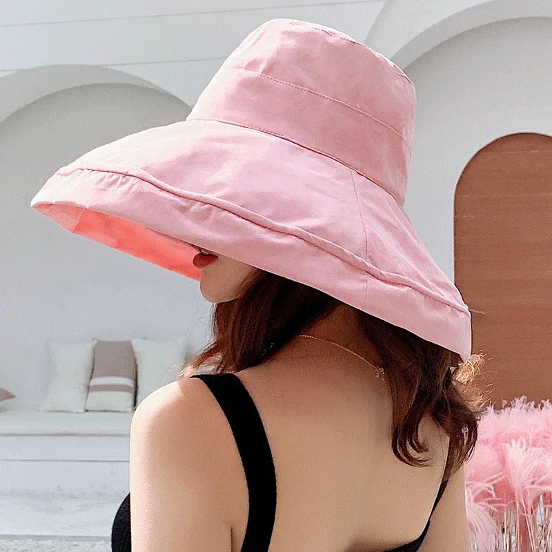 2025 ربيع الصيف القبعة النسائية القبعة البنمية أربعة مواسم الصياد Big Brim Hat