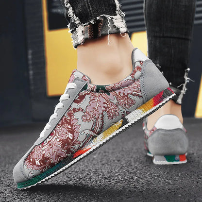 Luksuzni rumeni moški priložnostni superge modne tiskane oblikovalske čevlje za moške originalne lahke superge Man Zapatillas de Hombre