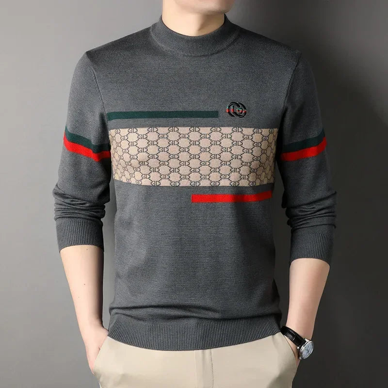 Suéter casual masculino de malha de malha de alta qualidade de primavera outono masculino belo moda de cashmere malha roupas masculinas