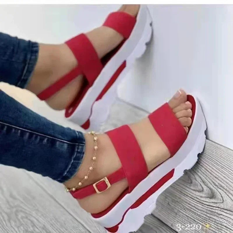 Konur sandalar léttir hælar Sandalar Sumarskór fyrir konur fleyg sandal með pall sandias mujer fleyg skór kvenkyns
