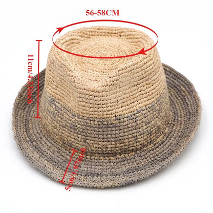 Uusi luonnollinen raffia jazz aurinko hatut miehet ja naisten kesäoppa