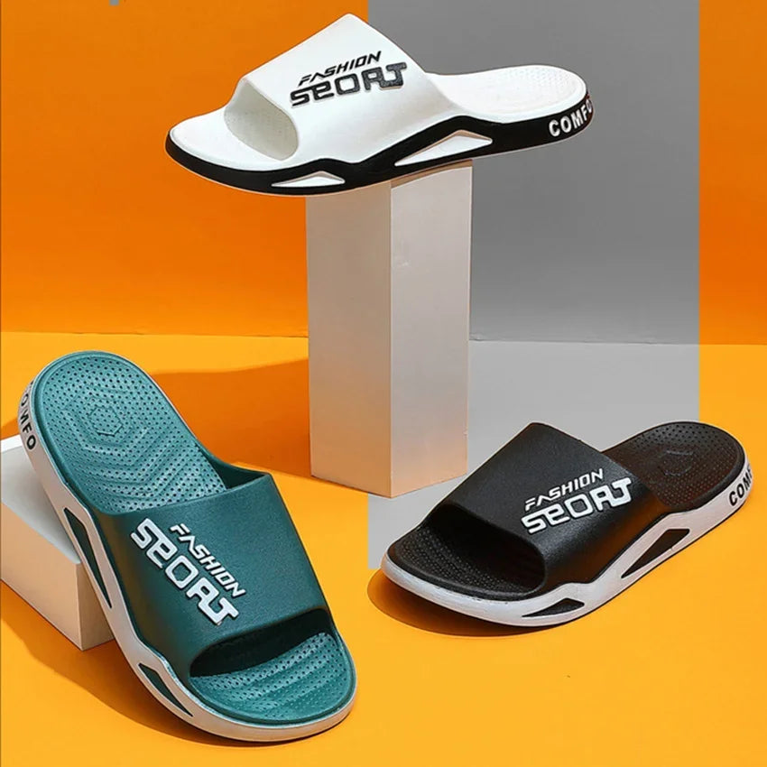 House Men Slippers Letter PVC FLIP FLIP SOFT SOL