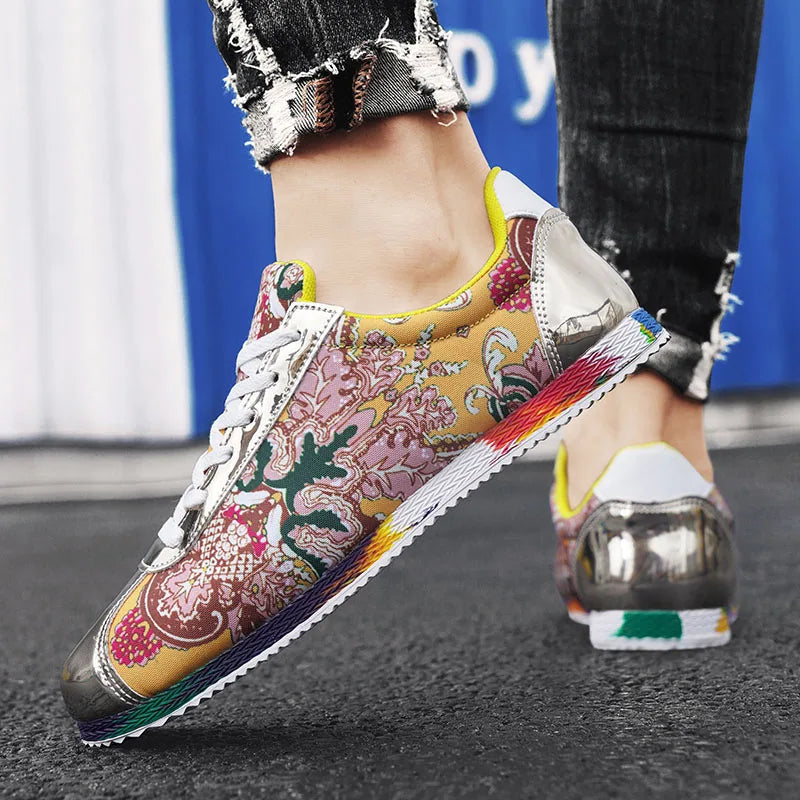 Luksuzni rumeni moški priložnostni superge modne tiskane oblikovalske čevlje za moške originalne lahke superge Man Zapatillas de Hombre