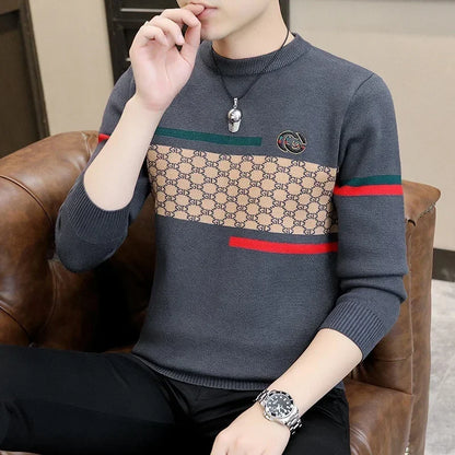 Suéter casual masculino de malha de malha de alta qualidade de primavera outono masculino belo moda de cashmere malha roupas masculinas