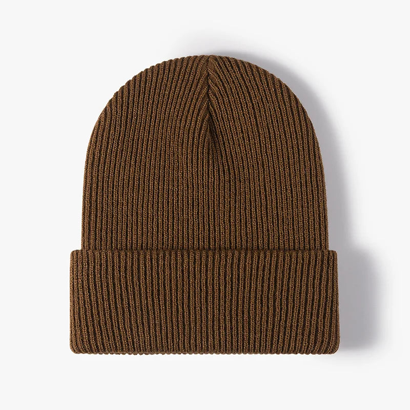 Brand Oohmy Knitted Hats for Men Women, Skullies Caps, Warmer Bonnet, Casual Cap, Monochromatic, Male and Female, Winter, 2024