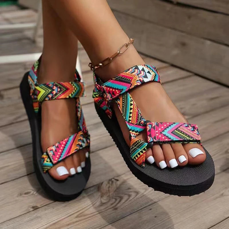 Letní ploché dámské boty konopné lano sada nohou plážové sandály Outdoor All-Match Casual Stippers Dámské sandály Dámské sandály