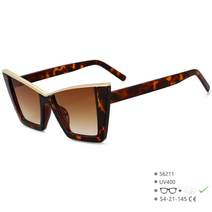 56211 Retro Square Cat Eye Sunglasses Women Popular Sun Glasses Ladies Black Eyeglasses Driver Goggles Uv400 Mirror
