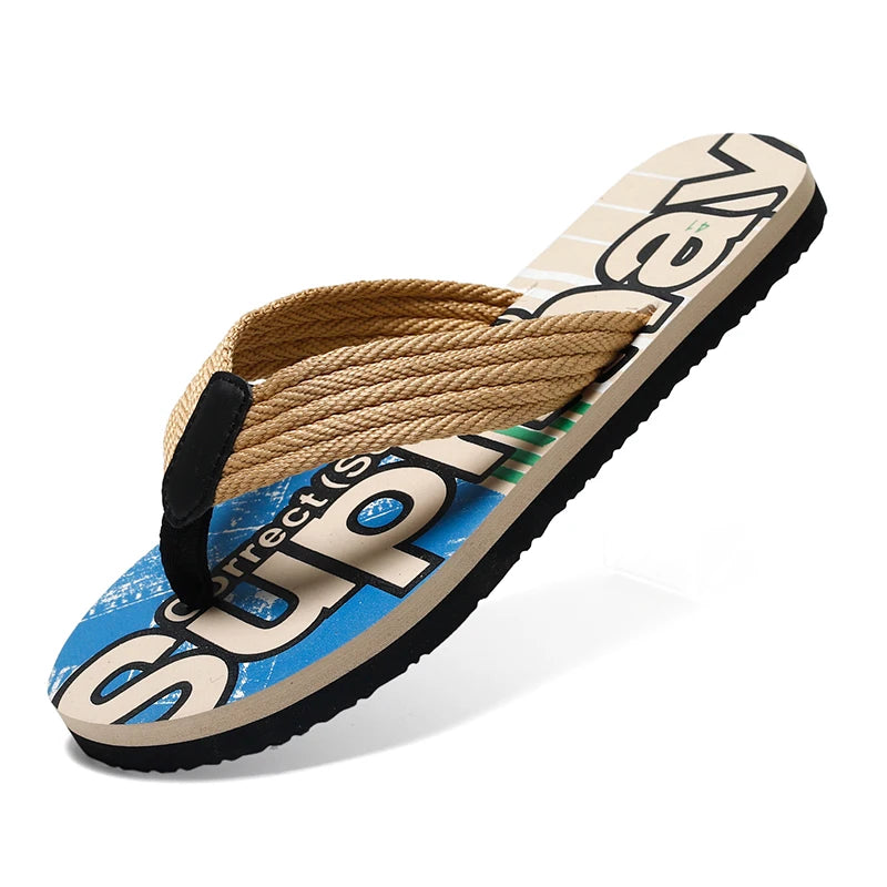 Män strand flip flops 2024 sommar utomhus promenad pool hav sandaler mode dusch tofflor hus skor
