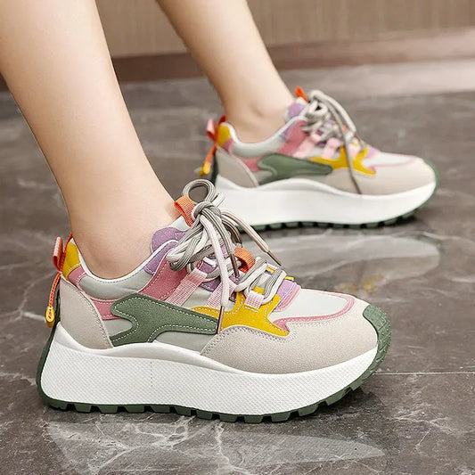 Zapatillas de deporte de plataforma casual de mujeres